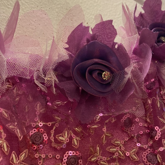 Curtain call girls purple and gold sequined ballet tutu princess dance costume - Picture 4 of 4